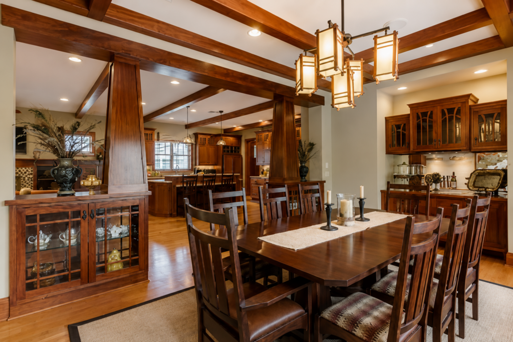 Dining room in Craftsman Bungalow, built by Posada Custom Homes