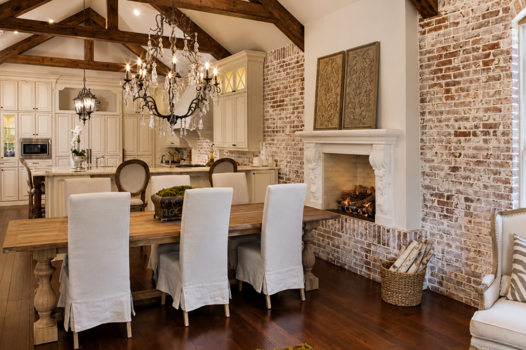Dining room in a French Chateau custom home in Windsong, Winter Park